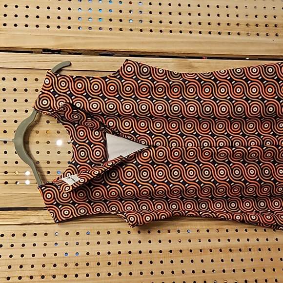 --Cute!-- Mod 60s inspired retro minidress OpArt brown orange navy geometric - Picture 5 of 8